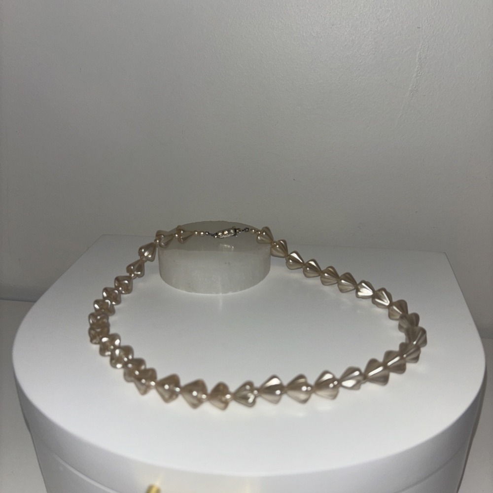 Vintage Faux‎ Pearl Necklace West Germany 18" Long Funky Rare Unique One Of Kind
